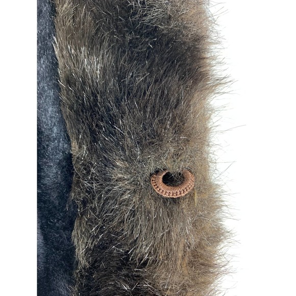 Vintage 80s 90s Black Plush Faux Fur Mink Coat Punk BarbieCore GlamRock Winter - Picture 9 of 11